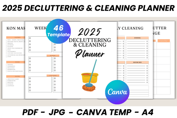 Download 2025 Decluttering &amp; Cleaning Planner - Cleaning Collection