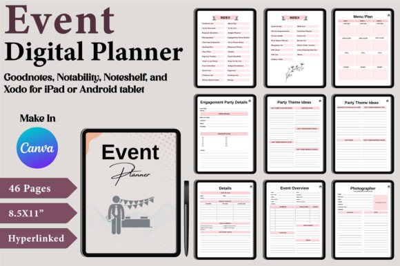 Download Digital Event Planner Canva Templates - Planner canva templates Collection