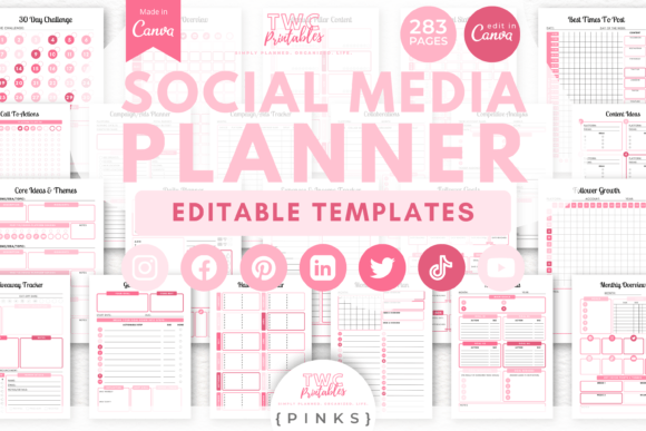 Download Social Media Planner Canva Templates - Planner canva templates Collection