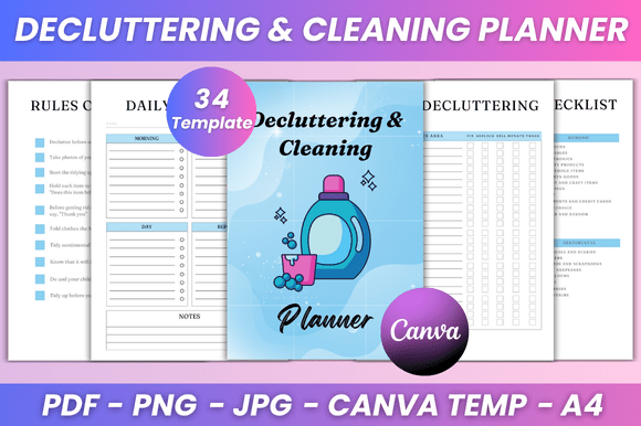Download Decluttering &amp; Cleaning Planner Kdp - Cleaning Collection