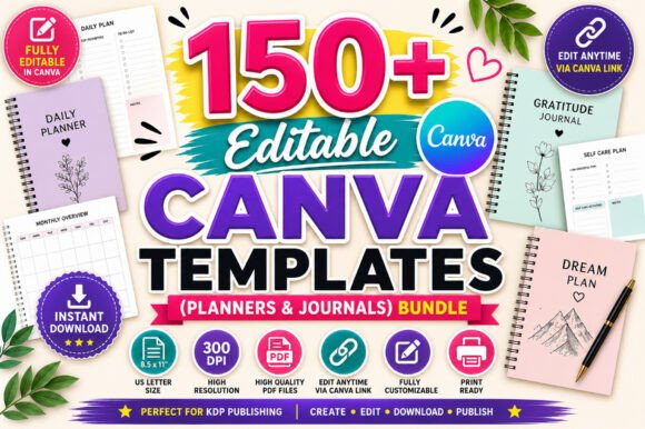 Download 150+ Editable Canva KDP Templates - Kdp template Collection