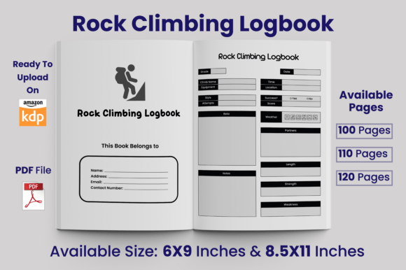 Download Rock Climbing Logbook KDP Interior - Premium Resources