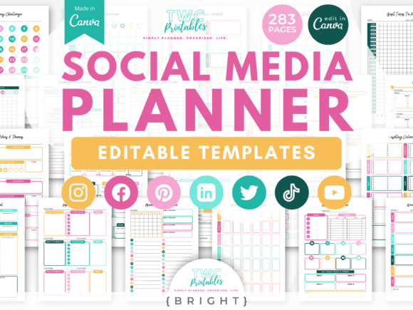 Download Social Media Planner Canva Templates - Planner canva templates Collection