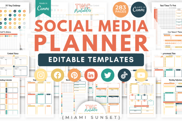 Download Social Media Planner Canva Templates - Planner canva templates Collection