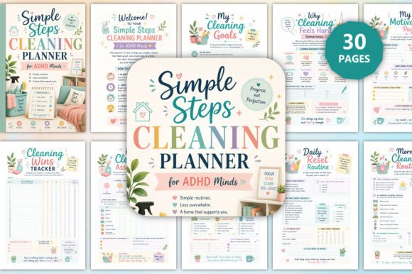Download Simple Steps Cleaning Planner for ADHD - Cleaning Collection