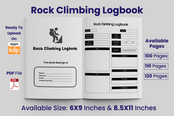 Download Rock Climbing Logbook KDP Interior - Premium Resources