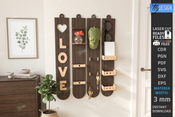 Download Home Organizer Key Holder Rack Laser Cut - Organizer Collection