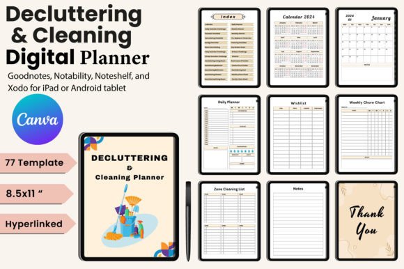 Download Digital Decluttering &amp; Cleaning Planner - Cleaning Collection